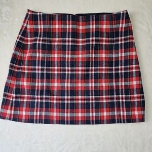 J crew skirt size 10 school girl wool blend Halloween Costume plaid red blue